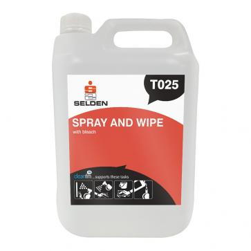 Selden | Spray & Wipe with Bleach | Bactericidal Cleaner | 5 Litre | T025