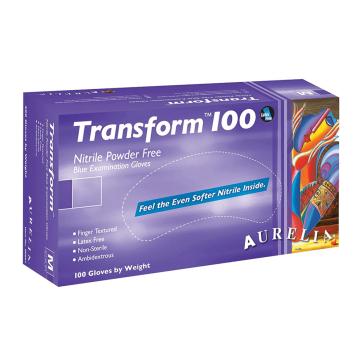 Aurelia | Transform 100 | Blue Nitrile Powder Free Examination Gloves (Box of 100)