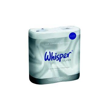 Whisper Silver | 2 Ply | White Luxury Toilet Roll | 40 Rolls | STR003