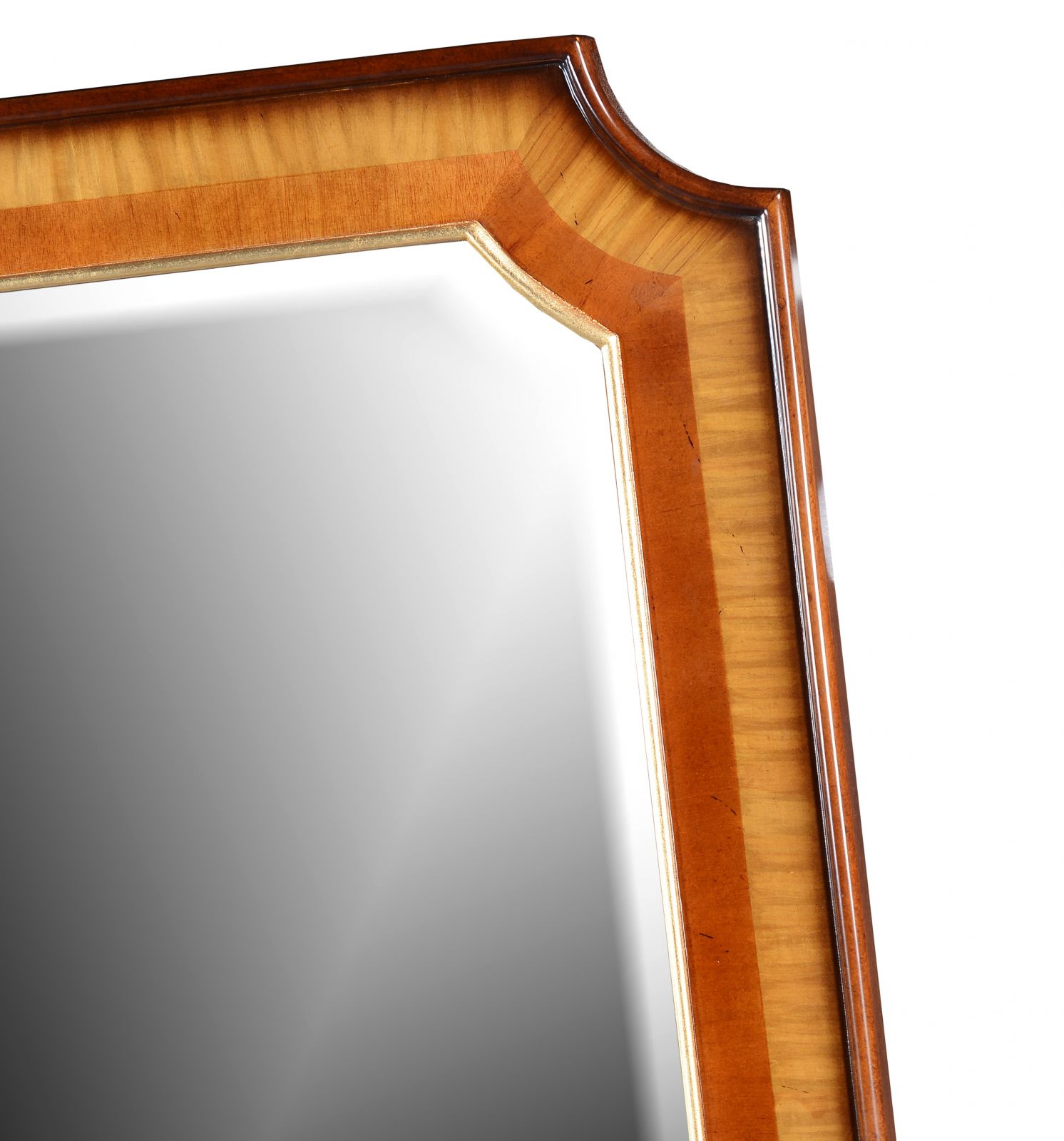 Mahogany and satinwood wooden overmantel mirror, Overmantle Mirrors