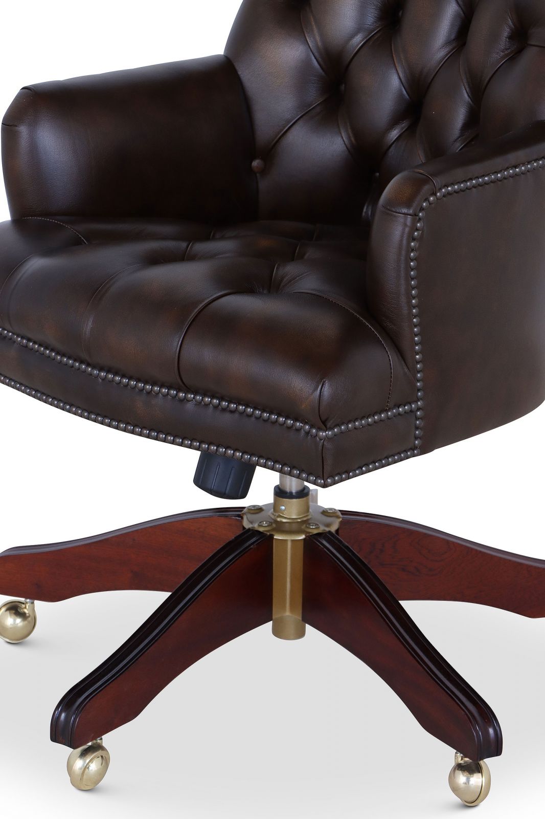 Queen Anne swivel leather desk chair Autumn Gold, Desk Chairs from