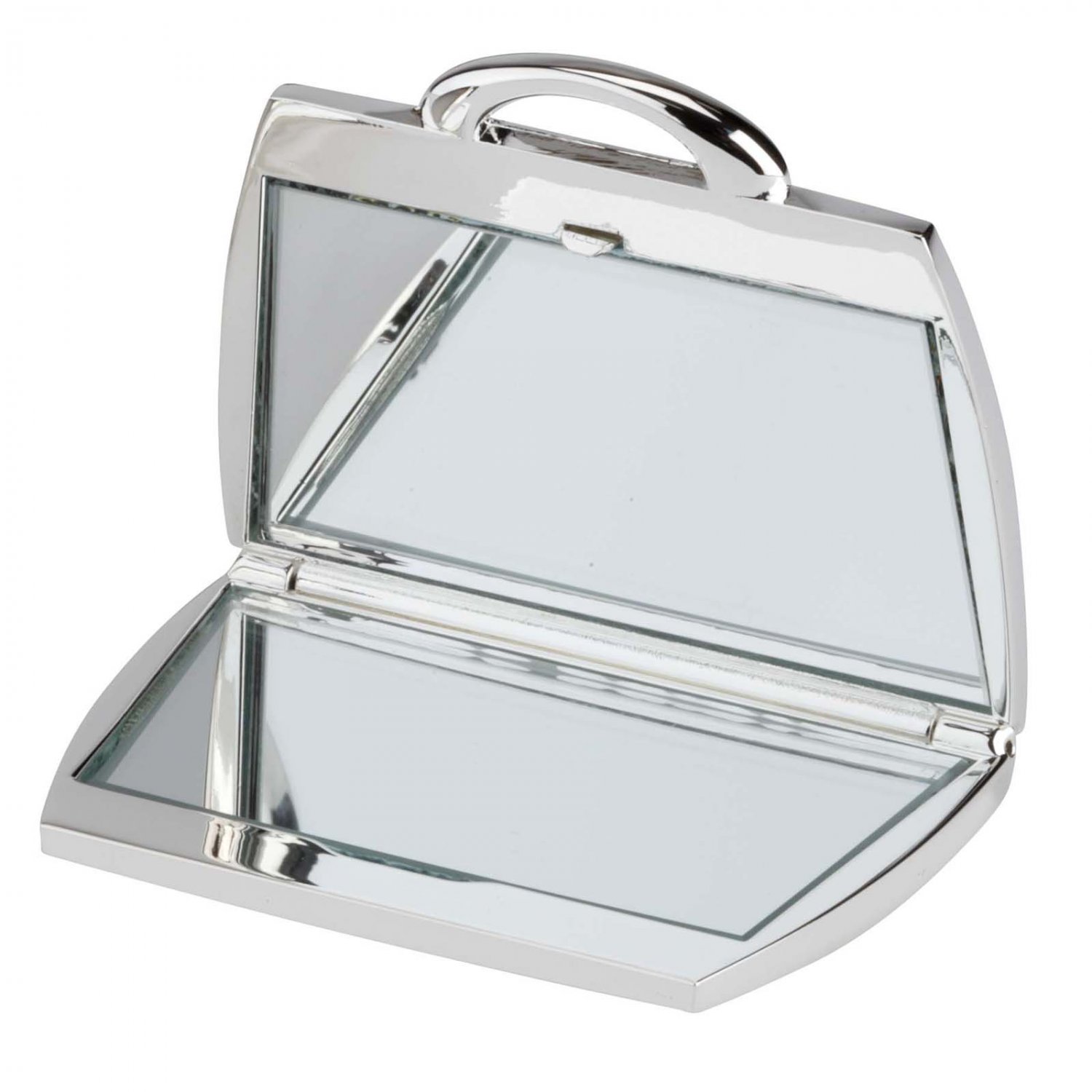 Handbag Shaped Compact Mirror. Silver Plated, Compact Mirrors from