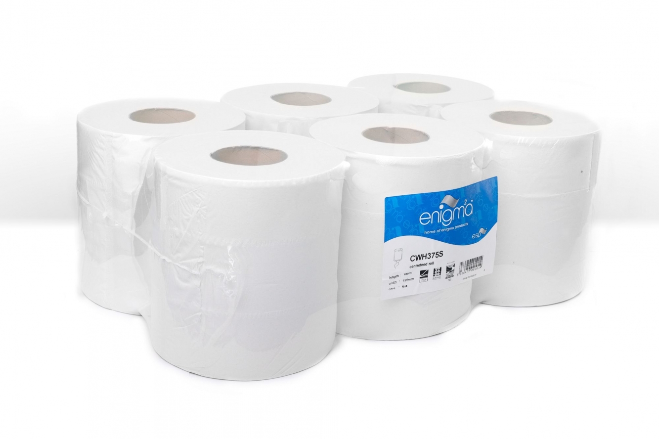 Standard Centrefeed Rolls | 2 Ply | White | 6 Rolls | ECO150W