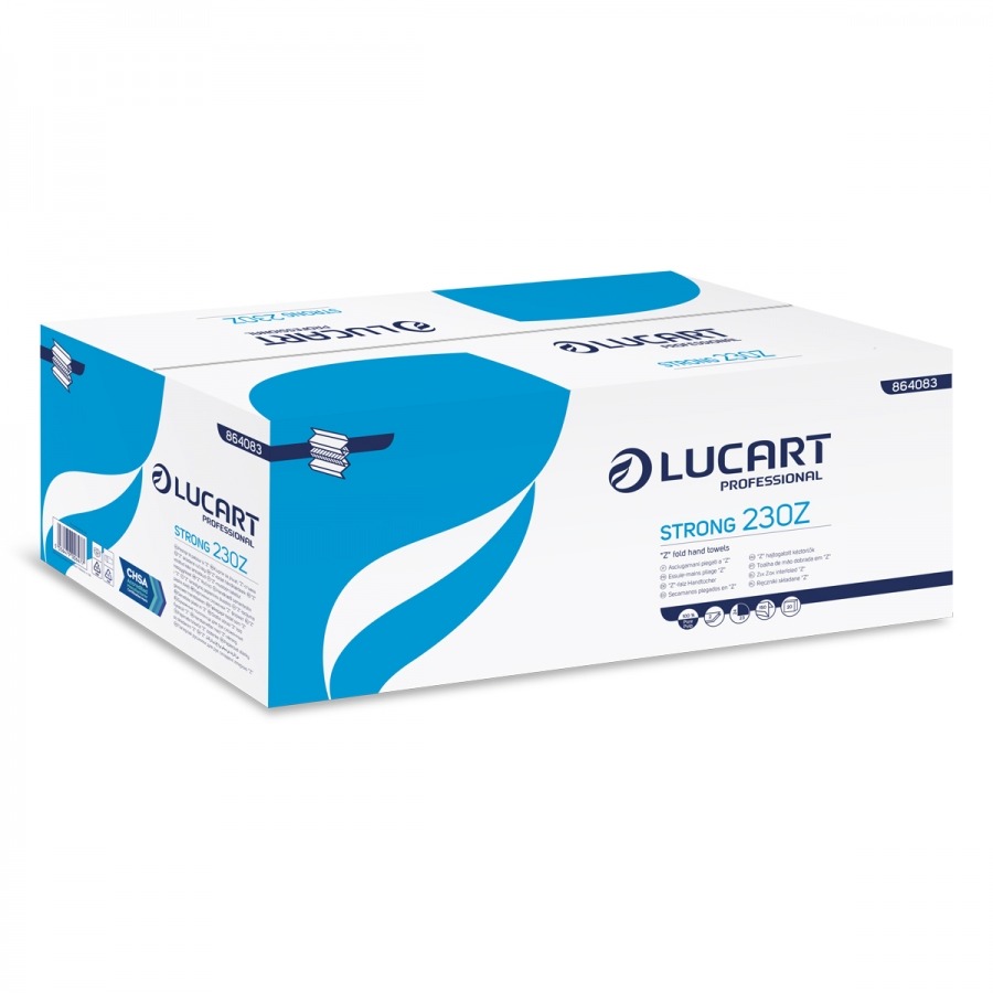 Lucart | Z-Fold | Multi-fold | 2 Ply | White Hand Towels | Box of 3000 | HTWM230
