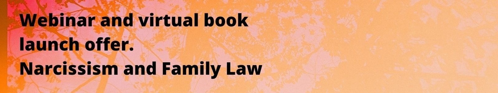 Webinar and Book Launch: Narcissistic Clients: Tips, trips & strategies for the family lawyer
