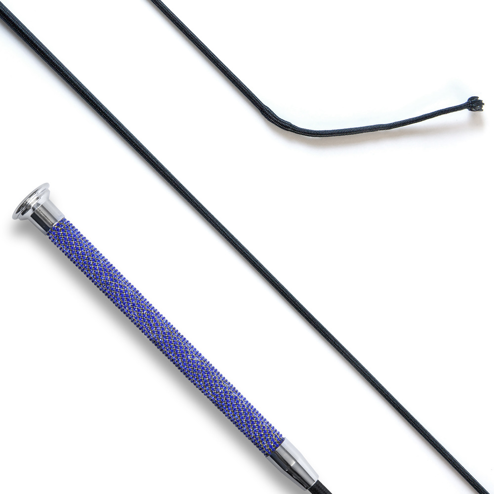 Dressage Whip with Blue Crystal Grip
