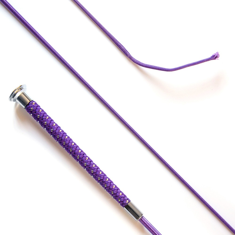 Dressage Whip with Silver Braided Grip Purple 110cm