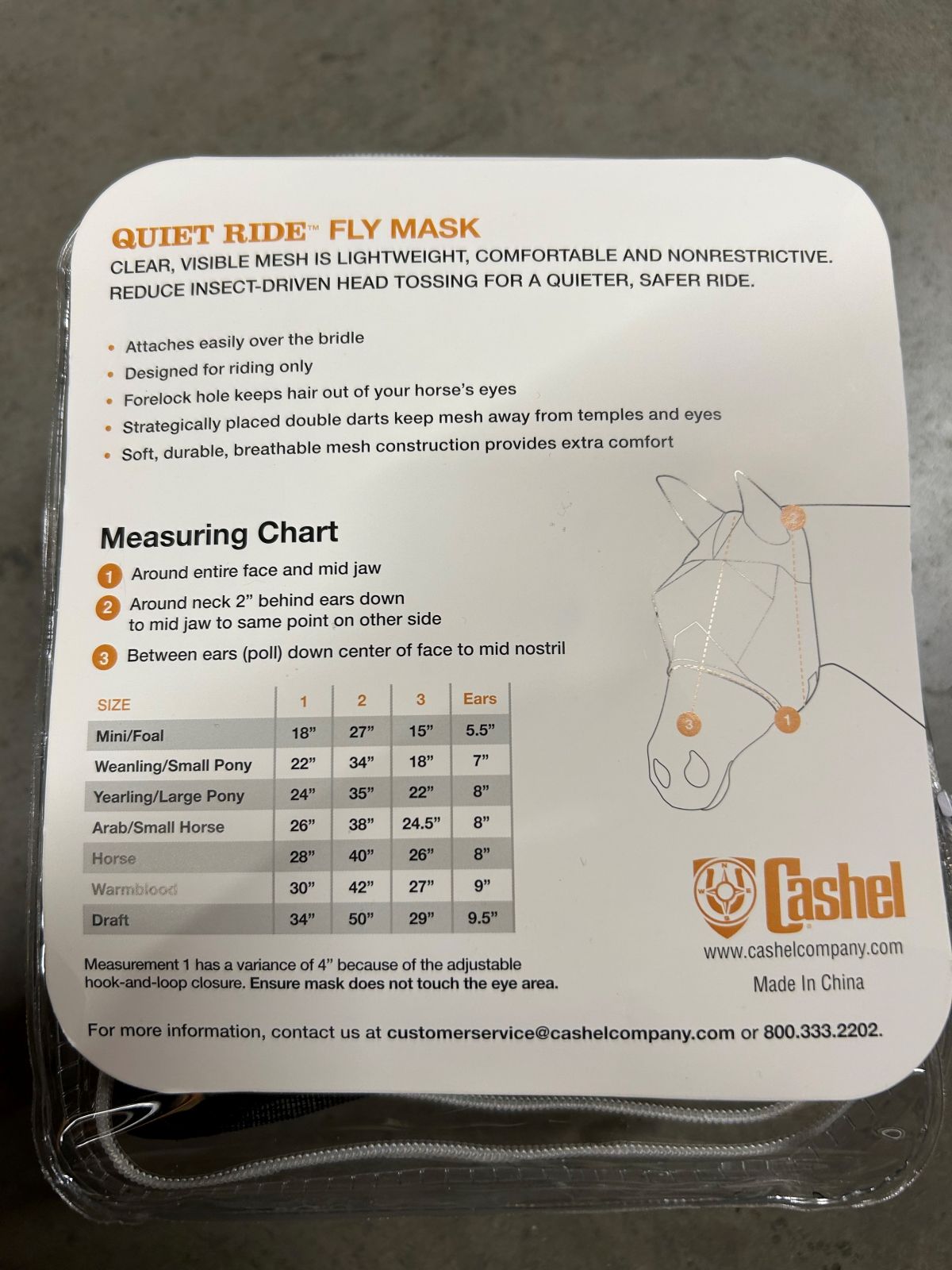 thumbnail image 2 of Cashel Quiet Ride Fly Mask For Warmblood Horses – With Ears & Nose Cover, Trail Riding, USA Made 2 of 5